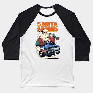 Santa Clause Drives His Hot Rod Car Baseball T-Shirt